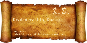Kratochvilla Dezső névjegykártya